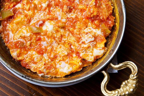 Menemen baked version Turkish breakfast