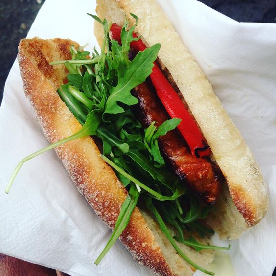 Chorizo sandwich in borough market