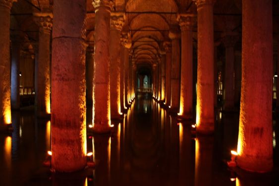 Giant column in Basilica Cistern