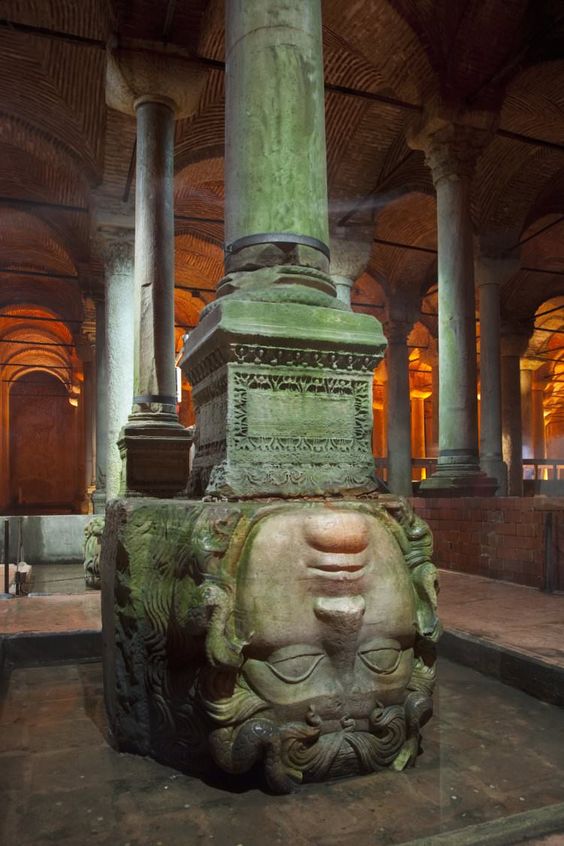 Medusa head in the Basilica cistern