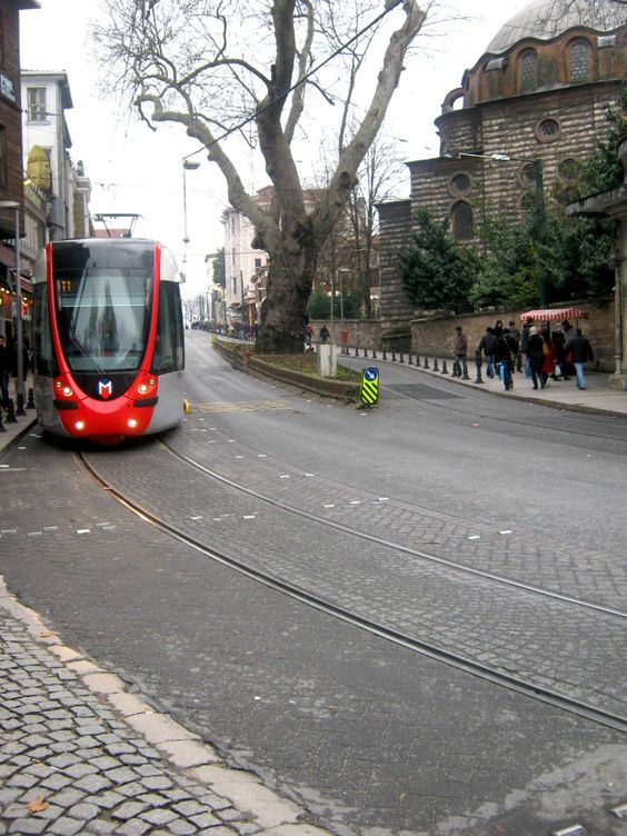 Istanbul public transportation tram way