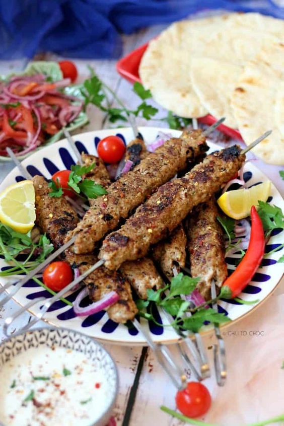 The beautiful platter of Adana kebab style