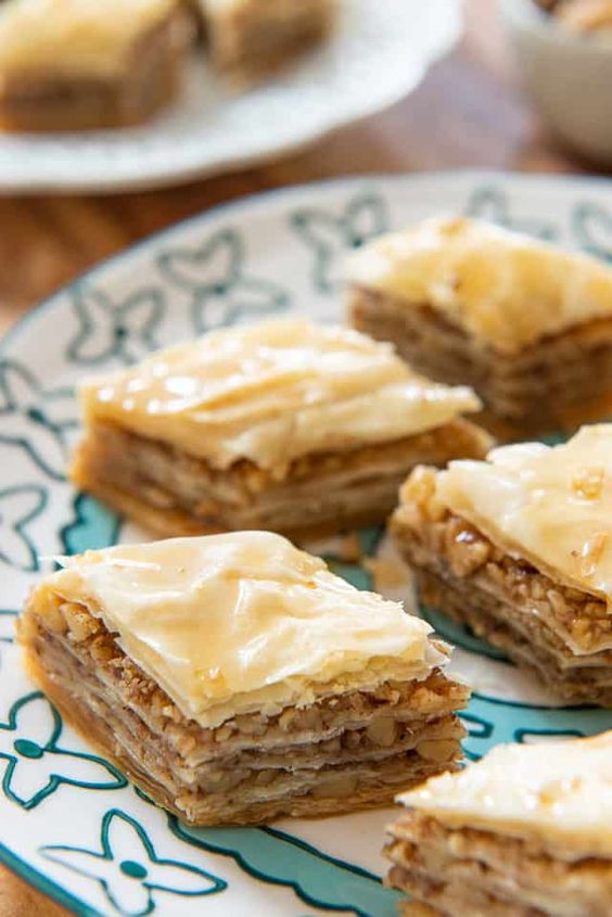 walnut baklava turkish food and dessert