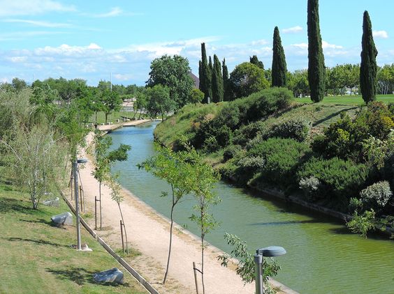 Parque de Juan Carlos I beautiful park in Madrid, Spain