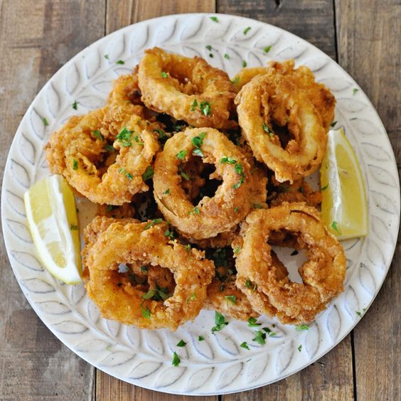 Fried calamary tapas menu in Spanish bar