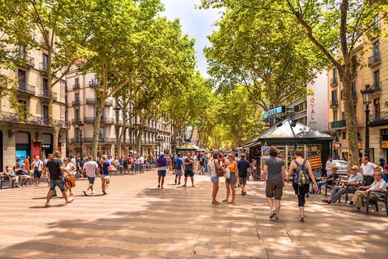 La Rambla, the famous street in Barcelona