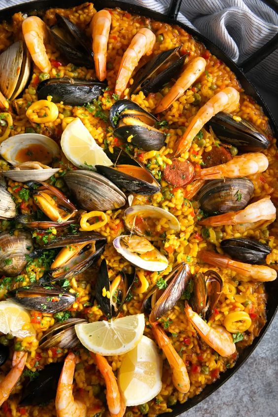 seafood paella delicious Spanish food